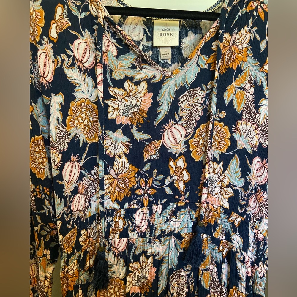 Knox Rose Dress Size L - Navy, Pink